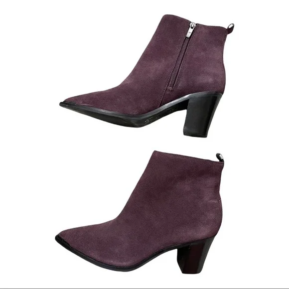 MARC FISHER Matter Pointed Toe Chelsea Western Bootie suede heeled boots sz 9.5M - Picture 1 of 4